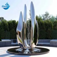 Fontaine d'extérieur moderne en métal pour hôtel, grande fontaine en acier inoxydable, statue d'art déco, fontaine de jardin pour piscine