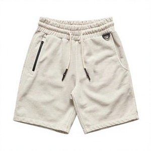 Shorts Bermuda en Coton Uni pour Homme, Taille Élastique, Décontracté, avec Cordon de Serrage, Poches, Respirant, Taille Moyenne, Imperméable et Coupe-Vent - Product Image 1