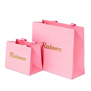 Bolsas de Papel para Envasado de Cosméticos y Ropa, Bolsas de Compra de Papel Personalizadas de Lujo en Color Verde - Product Image 1