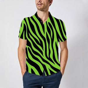 Guangdong Supplier Custom Casual <strong>Shirt</strong> Summer Short Sleeve Fashionable High Quality Men zebra <strong>Pattern</strong> Printed <strong>Shirt</strong> - Product Image 1