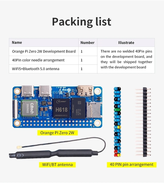 Orange Pi Zero 2W  Board Allwinner H618  1gb/1.5gb/2gb/4gb  Ddr4 Single Board Mini Computer Development Board Orange Pi Zero