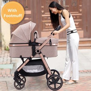 Poussette pliable BAB WAY avec nacelle, siège réversible, cadre en aluminium, poussette de luxe pour bébé avec DDP - Product Image 4