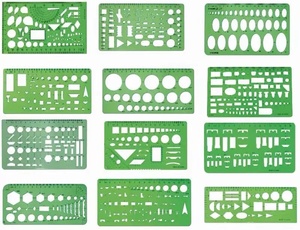 Offre Spéciale étudiant 11 pièces dessins géométriques outil de mesure règle modèles de mesure en plastique règle - Product Image 3