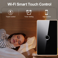 Interrupteur mural intelligent Tuya WiFi Zigbee standard US, panneau tactile en verre trempé, compatible avec Alexa, Google Home, commande vocale, Smart Life