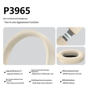 Nouveau design, casque sans fil pliable P3965 ANC, stéréo haute fidélité, basses profondes, casque supra-auriculaire Bluetooth, réduction du bruit, écouteurs - Product Image 2