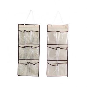 6 Pocket with PVC Over the Door Hanging Shoe and Accessories Storage Organizer - Product Image 2
