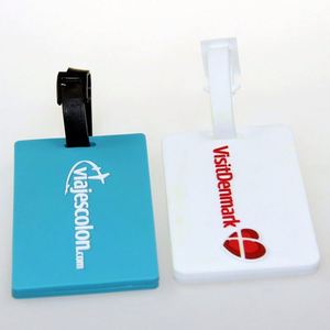 Étiquette de bagage en PVC souple imperméable personnalisée avec logo ou texte de l'entreprise en relief, vente en gros - Product Image 1