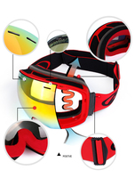 Lunettes de ski pour sports de plein air pour hommes et femmes Lentilles sphériques en polycarbonate double couche anti-buée avec sangle coupe-vent