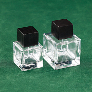 Wholesale Eco-friendly Custom Luxury Clear 50ml <b>100ml</b> Thick Square Spray Glass Perfume <b>Bottles</b> - Product Image 1