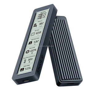 SHUOLE двойной Протокол 2 в 1 SSD Box NVMe SATA M.2 SSD чехол USB3.2 Gen2 10 Гбит/с Корпус HDD с большим ЖК-экраном HDD SSD чехол - Product Image 1