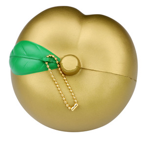 Pu Foam Peach Shape Soft Toy With <b>Leaf</b> Design For Promotional Activities - Product Image 3