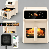 Freidora de Aire Inteligente de 6.5L con Pantalla Táctil TFT a Color de 4.3 Pulgadas, Horno Eléctrico Digital con Recetas Integradas, Freidora de Aire Digital para Uso Doméstico