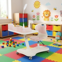 Ensemble de chaise de bureau pour étudiants ergonomique, moderne, durable et confortable, réglable, mobile, avec protection lombaire, chaise de bureau pour enfants