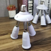 PBT Anti-Fire 3E27 Base Led Socket Adapter Light Lamp Bulb Holder E14-3E27 Multi E27 Lamp Holder Socket Converter