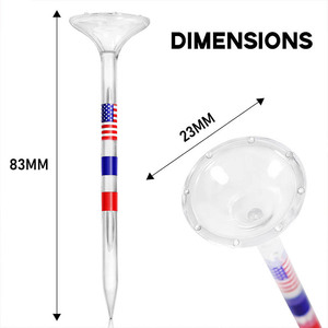 Tee de golf transparent durable à résistance nulle, grands moules en plastique pour clubs, logo personnalisé disponible, longueur 83 mm, drapeau américain - Product Image 4