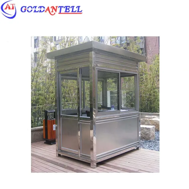 China popular stainless steel steel sentry booth in front of Bank /Garden/Hotel