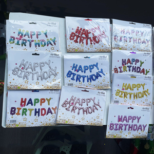 Globos de Decoración <span class=keywords><strong>para</strong></span> Fiesta de Cumpleaños de Niños, Juego de Letras de <span class=keywords><strong>Feliz</strong></span> Cumpleaños, Bola de Película de Aluminio, 16 Pulgadas - Product Image 2