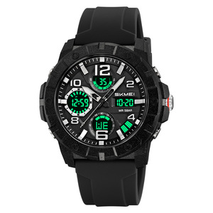Skmei Men's Multifunction Sports Watch Dual Display Luminous Waterproof Electronic Watch Military Green Silicone Strap - Product Image 2