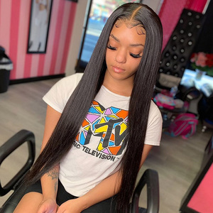 11A Lớp Dài Xương Thẳng Trong Suốt Hd Ren Phía Trước Tóc Giả Lớp Biểu Bì Phù Hợp Có 40 Inch Trinh Nữ Tóc Người Full Lace Front Wig - Product Image 6