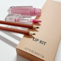 Kit Lèvres Vegan Populaire : Gloss Liquide Waterproof et Crayon Contour des Lèvres Crémeux avec Marque Privée
