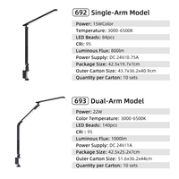Lampe de bureau LED moderne pour la lecture, le travail à domicile, conférence en ligne, artisanat, éclairage de table