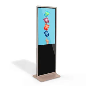 Local Warehouse Fast Delivery 500nit Dual System with Software 43/55/65 Inch Digital Signage Totem Floor Standing Touch Screen