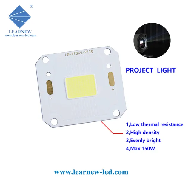 Projecteur lumineux led cob à haute densité, 30-34V, 120W
