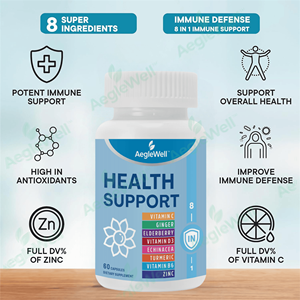 Aeglewell Prix de gros Suppléments à base de plantes Vitamine c <span class=keywords><strong>8</strong></span> en 1 Capsule d'extrait de sureau noir Capsules de sureau pour adulte - Product Image 2
