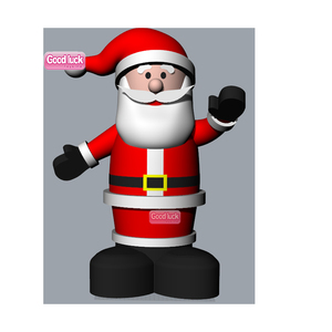 Customized Outdoor Christmas Decorations 10ft Promotion Standing up Inflatable Christmas HAPPY Santa Claus Hand up - Product Image 3