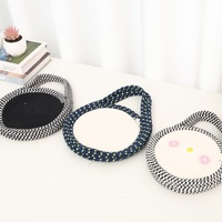 Sac à main circulaire en corde de coton de petite capacité, moderne et très vendu - Panier de rangement multi-usages écologique