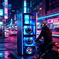 Lave-casques intelligent : Nettoyage rapide en 3-15 minutes avec lecteur de cartes et monnayeur pour usage public, idéal pour les ateliers de moto (OEM/ODM)