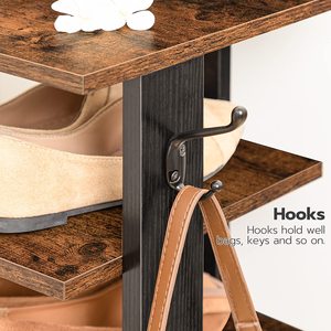 Zapatero <span class=keywords><strong>Vertical</strong></span> para sala de estar, organizador de almacenamiento de zapatos de 8 niveles, estrecho, para dormitorio, con ganchos - Product Image 2
