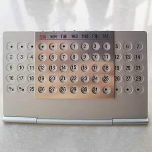 2024 mini calendario da scrivania perpetuo in alluminio <span class=keywords><strong>365</strong></span> giorno di colore argento inglese - Product Image 2