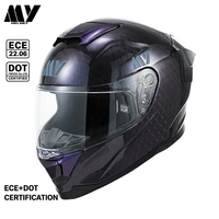 Casque de moto avec système de ventilation avancé, couleur unie personnalisée, fermeture micro-métrique, intégral, certifié ECE, double visière