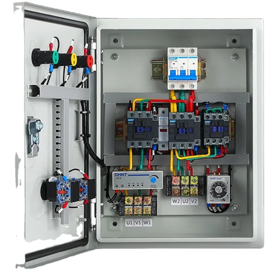 Tegangan Rendah 3 fase Dol/langsung starter motor delta/panel kontrol distribusi pompa dengan timer