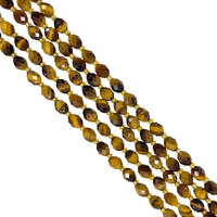 Perles ovales facettées 6x8mm en Œil de tigre naturel, Labradorite et Pierre de soleil, marque Tactful, modèle 0282, pour la fabrication de bijoux
