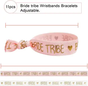 Bachelorette Party Favors Wristbands Bracelets Bride Tribe Hair Ties Bachelorette Supplies Pink White Wristbands