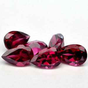 "6X9mm poire coupe naturel Mozambique rouge grenat" prix d'usine de gros haute qualité pierre précieuse en vrac à facettes par carat | IGI - Product Image 3