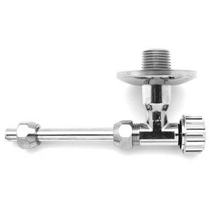 Kit rubinetto di arresto cromato per cassetta WC Coral 3 1/2 X 10 con attacco filettato e maniglia zigrinata - Product Image 1