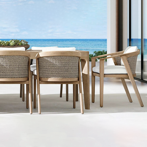 Mobilier d'extérieur moderne et luxueux pour le patio <span class=keywords><strong>Table</strong></span> à manger sectionnelle et chaises longues <span class=keywords><strong>Ensemble</strong></span> <span class=keywords><strong>table</strong></span> de <span class=keywords><strong>jardin</strong></span> en teck - Product Image 1