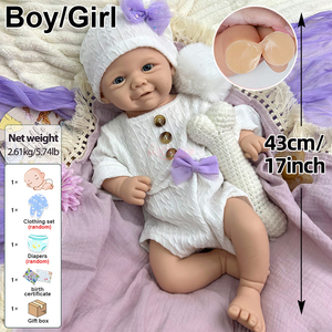 Muñeca <span class=keywords><strong>Reborn</strong></span> <span class=keywords><strong>de</strong></span> Silicona Platino Sólida <span class=keywords><strong>de</strong></span> 17 Pulgadas, Sin Pintar/Pintada, Modelo Vivienne Floppy, para Coleccionistas <span class=keywords><strong>de</strong></span> Muñecas Negras y Reborner - Product Image 3