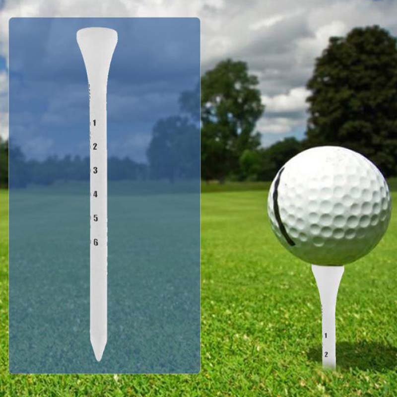 Bulk White Wooden Golf Tees With Scale Golf Accessories Golf Tee in 70mm/83mm