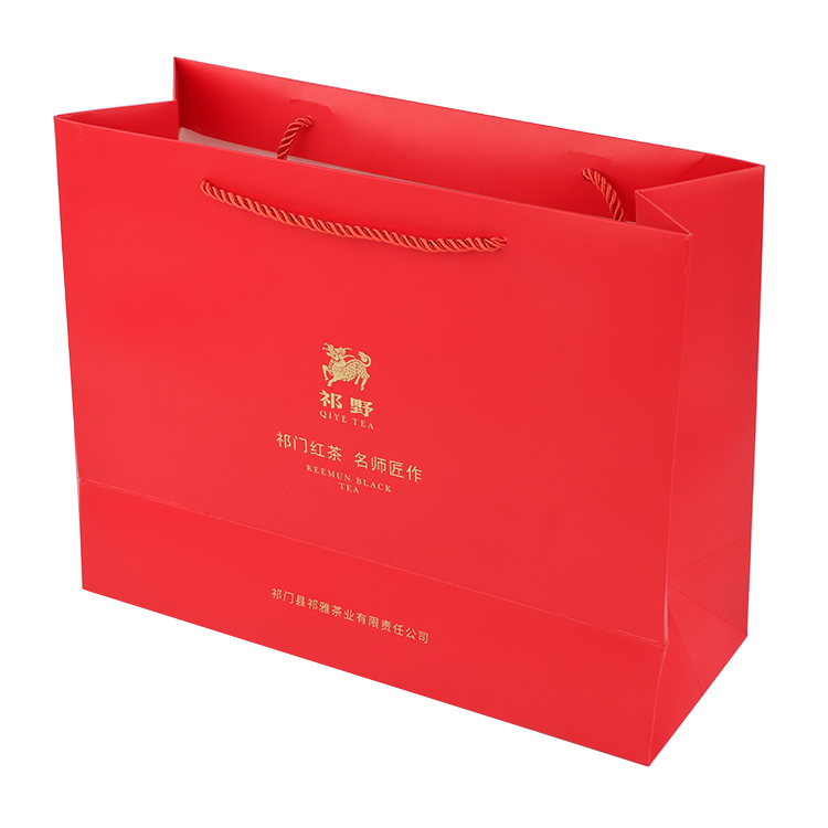 promotion custom printed logo food package shopping tote kraft paper bag