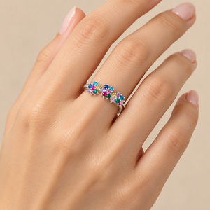 Anello Geometrico Colorato per Donne, Design Semplice per Uso Quotidiano - Product Image 2