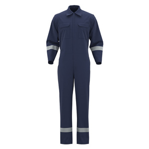 Combinaison de travail Kaipt bleu foncé avec bandes réfléchissantes pour la réparation de machines, uniformes pour atelier et usine - Product Image 5