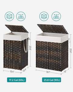 Недорогие декоративные корзины для Рождества, для хранения на кухне, для обуви, плетеные из джута, 2-ярусные, для сортировки белья, из искусственного ротанга - Product Image 5