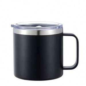 Gobelet isotherme à double paroi de 12 oz avec logo personnalisé, revêtement en poudre, en acier inoxydable, pour le café, le camping, avec couvercle - Product Image 5