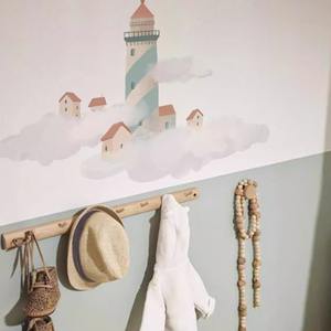 Baleine Phare <span class=keywords><strong>Aquarelle</strong></span> Style Autocollant Mural Mignon PVC Bébé Chambre Pépinière Chambre Décoratif Ballon Carnaval - Product Image 2