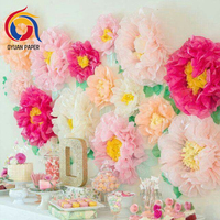 Vente en gros de boules de fleurs en papier de soie à suspendre pour Thanksgiving Diwali Saint Valentin Ramadan