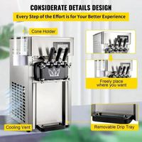 VEVOR-Sorbetière compresseur 1200W A168, 4 buses avec panneau LCD, 3 saveurs pour yaourt et lait, état neuf